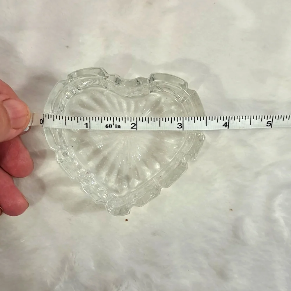 3 Glass Heart Dishes